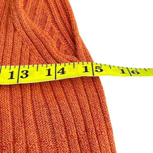 Mr & Mrs Italy Burnt Orange Fine Knit Ribbed Top Sleeveless Maxi Dress (M) - Picture 8 of 10
